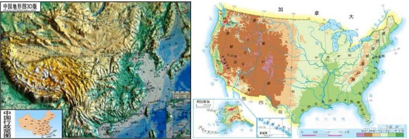 1756265519687222.jpg 中国地形山地占比为84.8%,平地为15.2%;美国山地为16.2%,平地为83.8%。.jpg